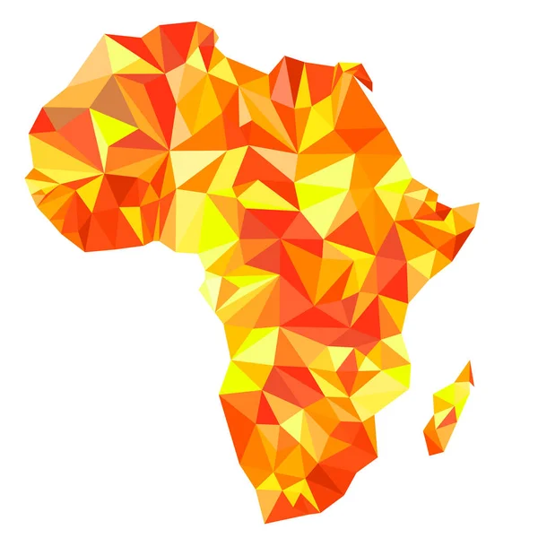 非洲从橙色、 琥珀色、 黄色三角形的抽象大陆 — 图库矢量图片