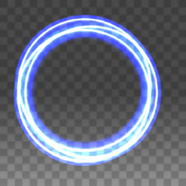 Bingkai neon biru pada latar belakang transparan, abstrak vektor III - Stok Vektor