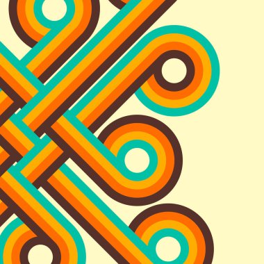 Retro arka plan, dijital hatları ve daireler, design70s,
