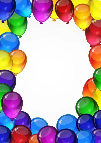 Globos coloridos del vector festivo en un fondo blanco para la celebración, día de fiesta, tarjeta de fiesta de cumpleaños — Archivo Imágenes Vectoriales