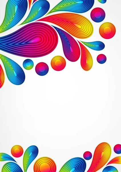 Colorato sfondo astratto con gocce a strisce spruzzi, disegno a colori, illustrazione grafica. A4 . — Vettoriale Stock