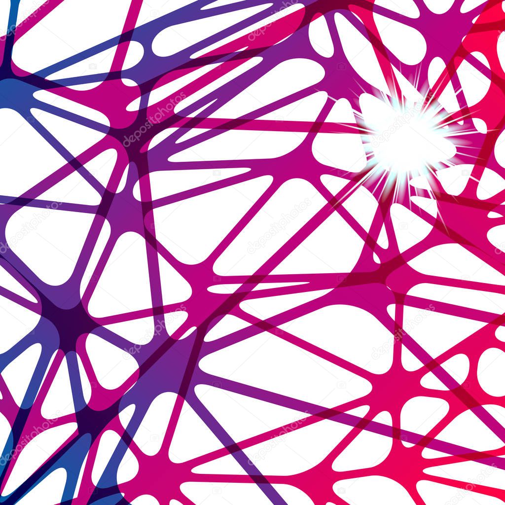 Abstract neuron net background, graphic design digital illustration.