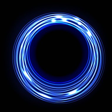 Koyu arkaplanda renkli neon çerçeve.