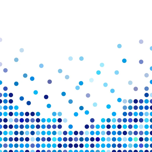 Mozaik háttér véletlenszerű sötét és világos kék körök. — Stock Vector