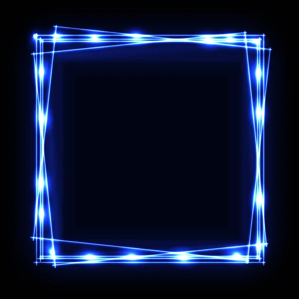 Kleurrijke neon frame op een donkere achtergrond, abstracte illustratie. — Stockvector