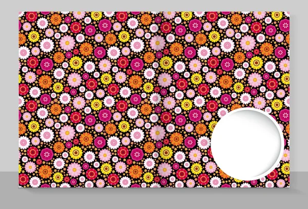 Template cover of a copybook with an trendy design: flowers pattern. — Stock Vector