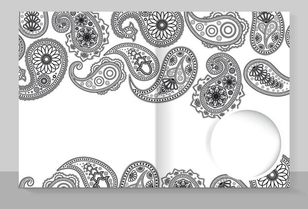 Обложка-шаблон книги с трёхмерным дизайном: узор Пэйсли
.