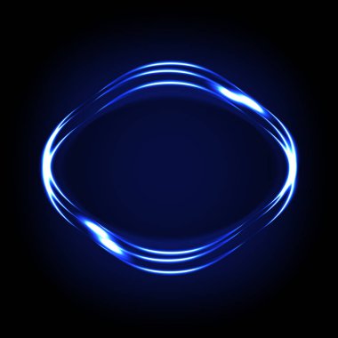 Karanlık bir arka plan, soyut illüstrasyon renkli neon çerçeve.