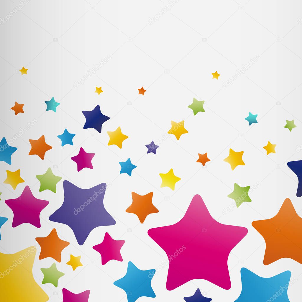 Stars background, abstract vector design pattern, colorful elements on a white background.