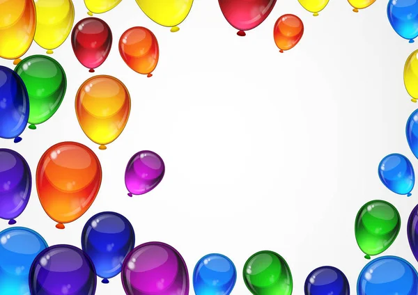 Balões de vetor festivo coloridos em um fundo branco para celebração, feriado, cartão de festa de aniversário . — Vetor de Stock
