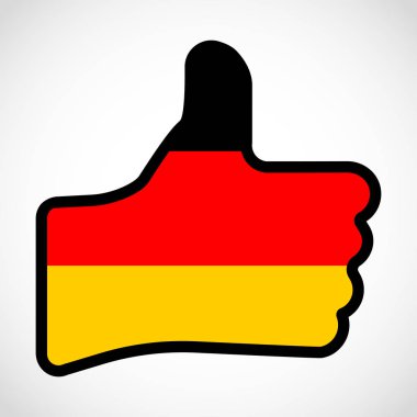 Almanya bayrağı yukarı, onay, jest ile el şeklinde niyetli gibi, 