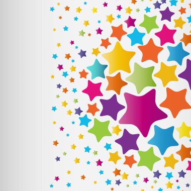 Yıldızlar arka plan, soyut tasarım deseni, beyaz bir arka plan üzerinde renkli öğeleri.