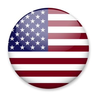 Amerika yuvarlak düğmeyle bir ışık parlamaya ve bir gölge şeklinde bayrağı.