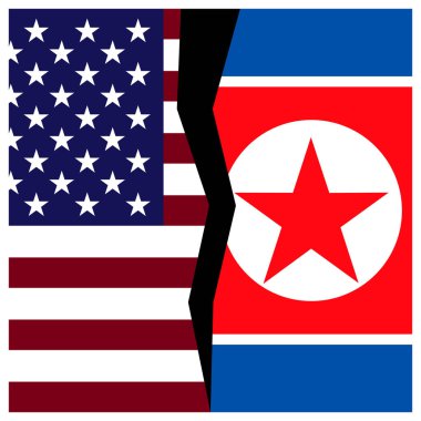 Bize ve bir çatlak bayraklarıyla Kore Demokratik Halk Cumhuriyeti..