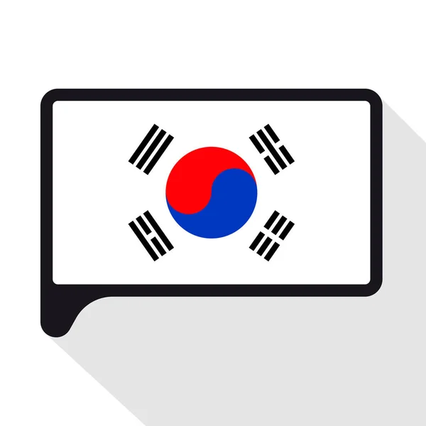 Beszéd buborék Dél-Korea zászlaja. A szimbólum a függetlenség napja. — Stock Vector