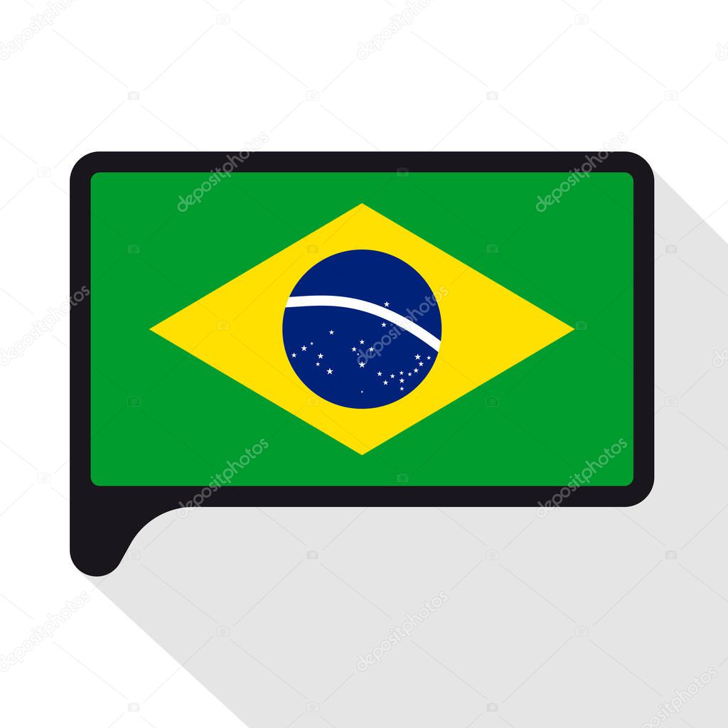 Icono Del Vector De La Bandera Del Brasil Stock de ilustración