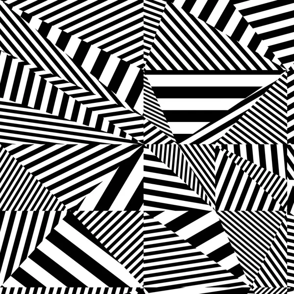 Black and white pattern, abstract geometric contrast background. — Stock Vector