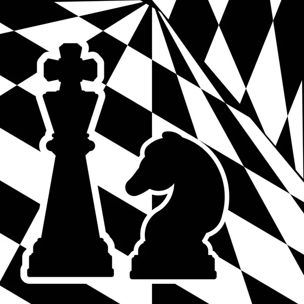 Échecs avec un jeu d'échecs King and Knight. Jeu traditionnel de vacances de Noël . — Image vectorielle