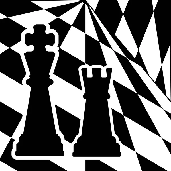 Échecs avec un jeu d'échecs King and Rook. Jeu traditionnel de vacances de Noël . — Image vectorielle