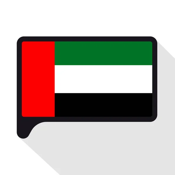 Flaga bańka mowy do Zjednoczonych Emiratów Arabskich. Symbolem Dzień Niepodległości, pamiątka, język przycisku ikony. — Wektor stockowy