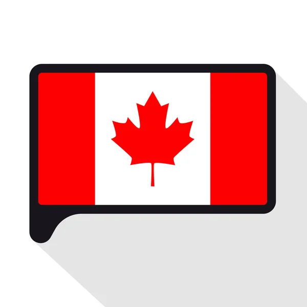 Speech Bubble Bandeira do Canadá. O símbolo do Dia da Independência, uma lembrança, uma língua de botão, um ícone . —  Vetores de Stock