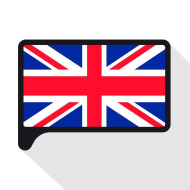 Konuşma balonu büyük Britanya bayrağı. Bağımsızlık günü sembolü.