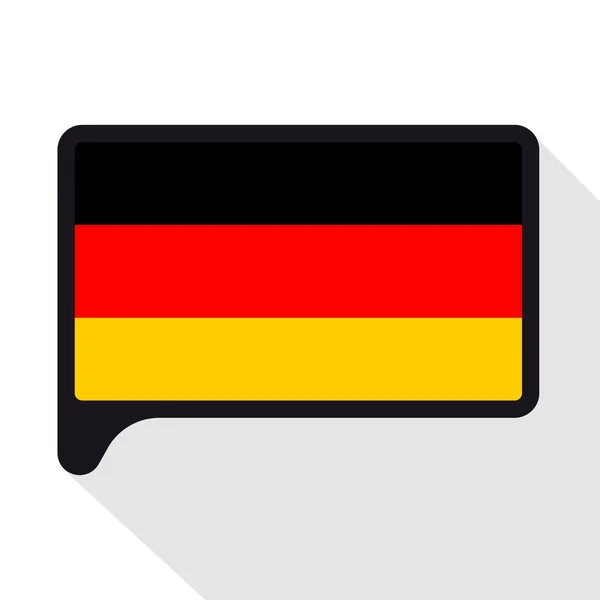 Konuşma balonu Almanya bayrağı. Bağımsızlık günü sembolü. — Stok Vektör