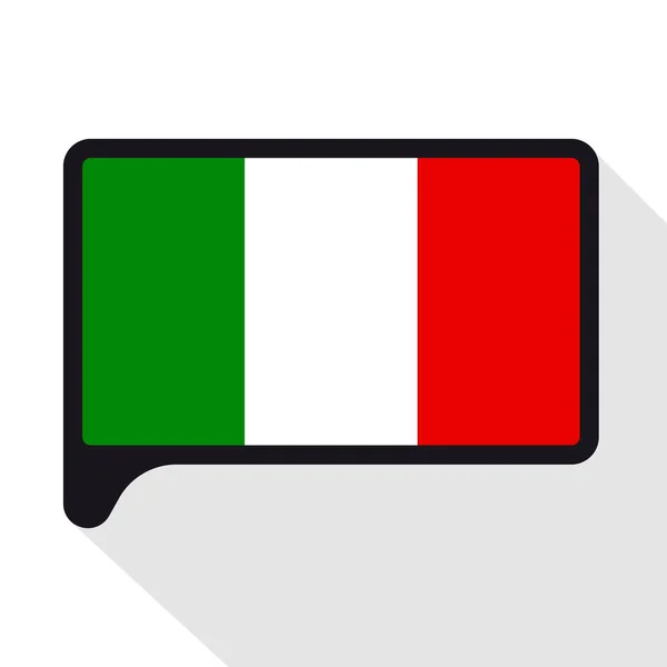 意大利的讲话泡沫旗子。独立纪念日的象征, 纪念品, 按钮语言, 图标. — 图库矢量图片