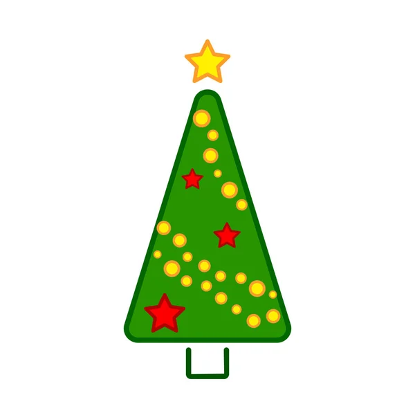 Christmas tree, line colorful icon on a white background. — Stock Vector