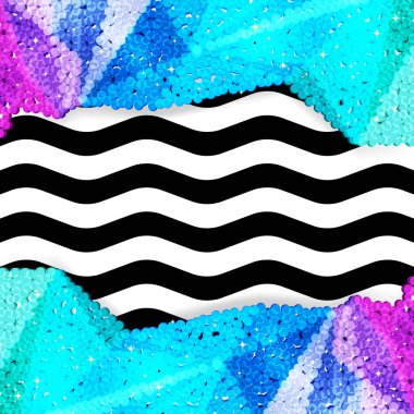 Glitter payet sınırında bir chevron arka plan, tatil kutlama desen bayram kartları, afişler, posterler için.