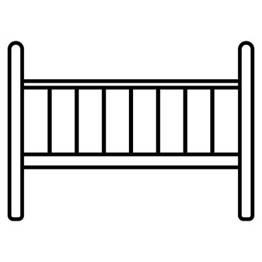 Beşik. Bebek simgesi beyaz bir arka planda satır vektör tasarımı.