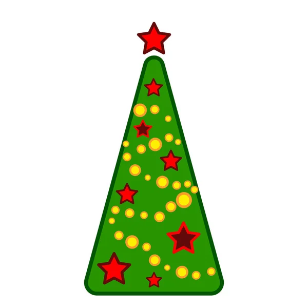 Christmas tree, vector line colorful icon on a white background. — Stock Vector