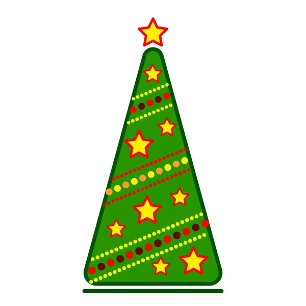 Christmas tree, vector line colorful icon on a white background. — Stock Vector