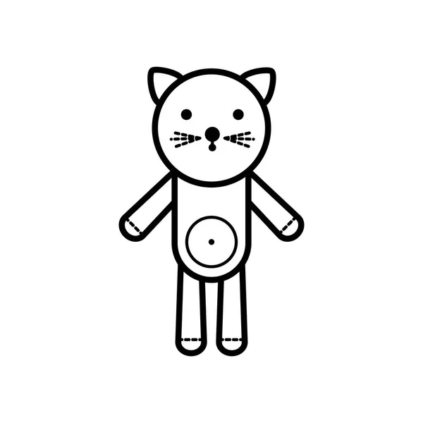 Gato. Ícone do bebê em um fundo branco, design de vetor de linha . —  Vetores de Stock