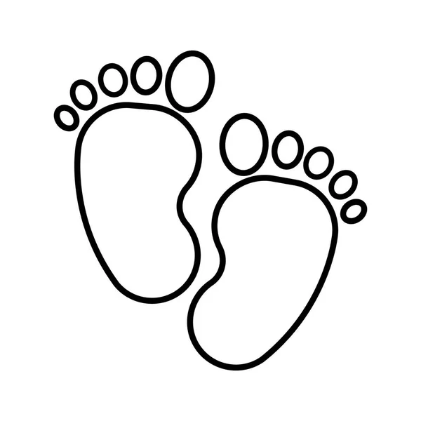 Footprint. Baby icon on a white background, line vector design. — Stock Vector