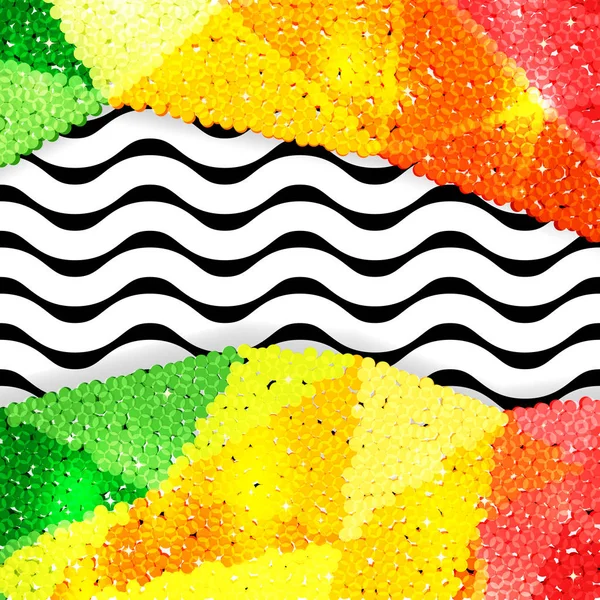 Bordure de paillettes sur fond de chevron, motif de fête — Image vectorielle