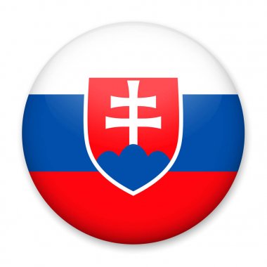 Yuvarlak düğmeyle bir ışık parlamaya ve bir gölge şeklinde Slovakya bayrağı.