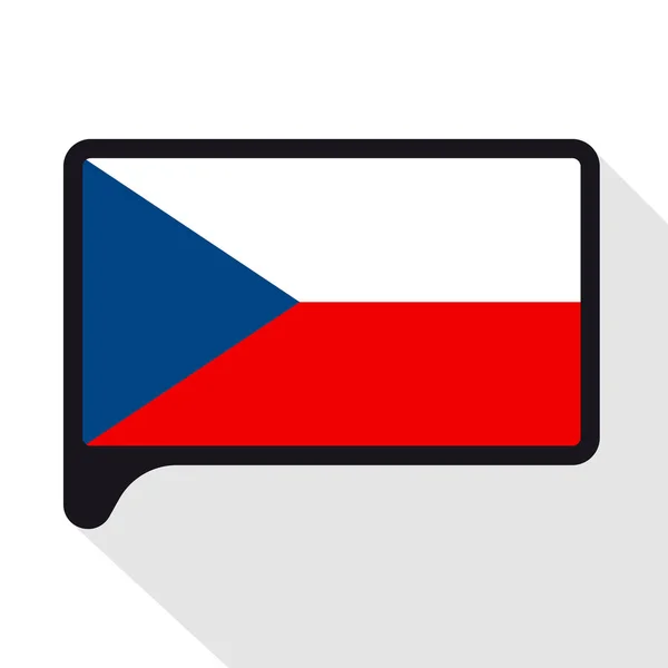 Řeč bublina vlajka česky. Symbol den nezávislosti, suvenýr, tlačítko jazyk, ikona. — Stockový vektor