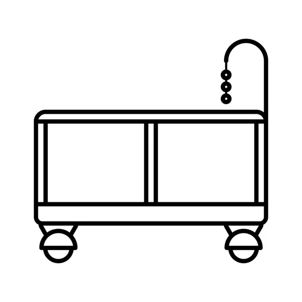 Laufstall. Baby-Symbol auf weißem Hintergrund, Liniendesign. — Stockvektor