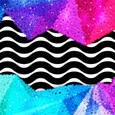 Glitter payet sınırında bir chevron arka plan, tatil kutlama desen bayram kartları, afişler, posterler için.