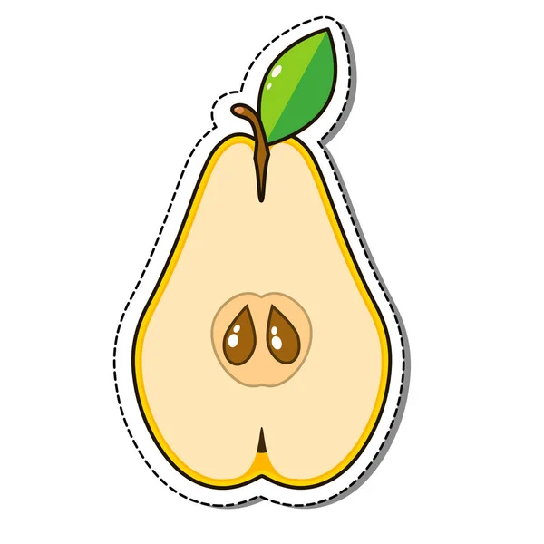 PEAR sticker geïsoleerd op een witte achtergrond, vectorillustratie. — Stockvector