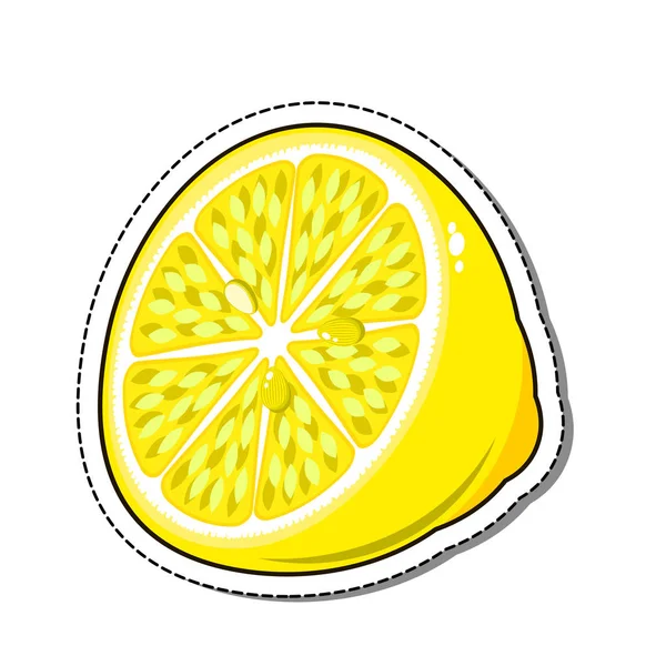 Lemon naklejka na białym tle na białym tle, ilustracji wektorowych. — Wektor stockowy