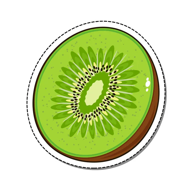 Sticker Kiwi isolé sur fond blanc, illustration vectorielle . — Image vectorielle