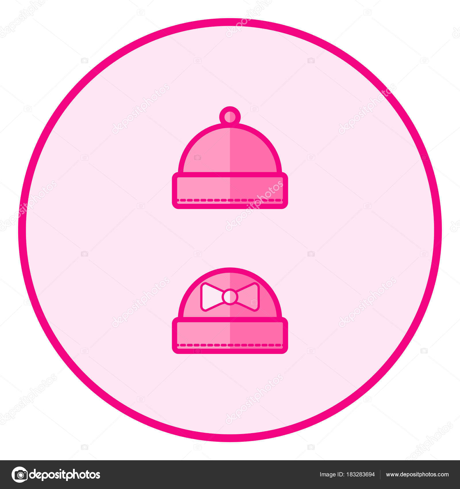 Chapeaux Icone Bebe Rose Sur Fond Blanc Design Line Art Image Vectorielle Par Olgayakovenko C Illustration