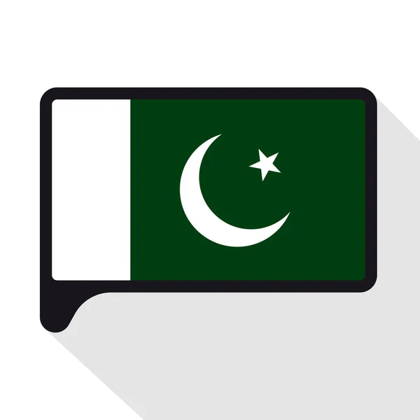 Discours Drapeau bulle du Pakistan. Le symbole de la fête de l'indépendance, un souvenir, une langue de bouton, une icône . — Image vectorielle