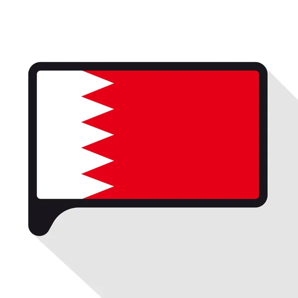 Speech Bubble flag of Bahrain (en inglés). El símbolo del Día de la Independencia, un recuerdo, un lenguaje de botones, un icono . — Archivo Imágenes Vectoriales