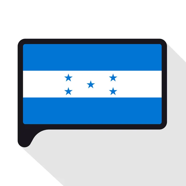 Discurso Bandera de Burbuja de Honduras. El símbolo del Día de la Independencia, un recuerdo, un lenguaje de botones, un icono . — Archivo Imágenes Vectoriales