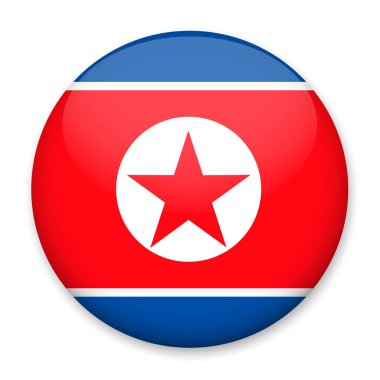 Yuvarlak bir düğme ile hafif bir ışık parlamaya ve bir gölge şeklinde Kuzey Kore bayrağı.