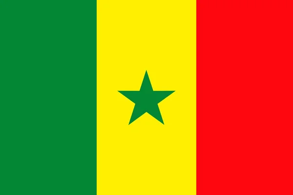Bandeira do Senegal. Símbolo do Dia da Independência, gam de futebol de lembrança — Vetor de Stock