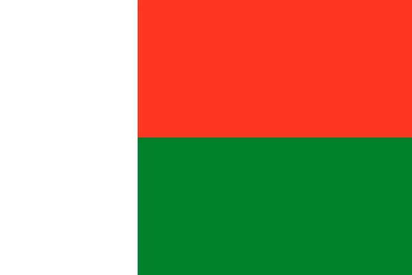 Bandera de Madagascar. Símbolo del Día de la Independencia, deporte de recuerdo g — Archivo Imágenes Vectoriales